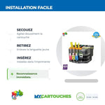 mycartouches Pack B/C/M/Y / black :3500pages / couleur : 1500pages / B8B22UB/CL /  LC22U Pack de 4 Cartouches BROTHER LC-22UB/CL Compatibles