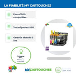 mycartouches Pack B/C/M/Y / black :3500pages / couleur : 1500pages / B8B22UB/CL /  LC22U Pack de 4 Cartouches BROTHER LC-22UB/CL Compatibles