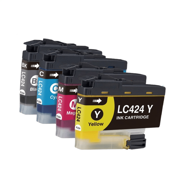 My Cartouches Jet d'encre B.C.M.Y / 750 Pages Pack de 4 Cartouches d'encre Brother LC-424 B.C.M.Y   Compatible brother DCP-J1200DW (Copie)