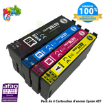 MyCartouches 🇫🇷 Jet d'encre Pack de 4 Cartouches d'encre Epson ( Clavier ) 407   Epson  Compatible