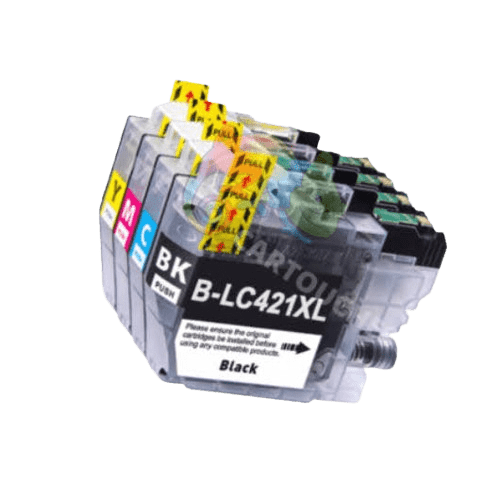 mycartouches Jet d'encre B.C.M.Y / BK 500 pages / C 500 pages / M 500 pages / Y 500 pages / LC421XL Pack de 4 Cartouches d'encre Pour Brother LC-421 XL Compatible