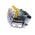 mycartouches Jet d'encre B.C.M.Y / BK 500 pages / C 500 pages / M 500 pages / Y 500 pages / LC421XL Pack de 4 Cartouches d'encre Pour Brother LC-421 XL Compatible