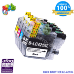 mycartouches Jet d'encre B.C.M.Y / BK 500 pages / C 500 pages / M 500 pages / Y 500 pages / LC421XL Pack de 4 Cartouches d'encre Pour Brother LC-421 XL Compatible