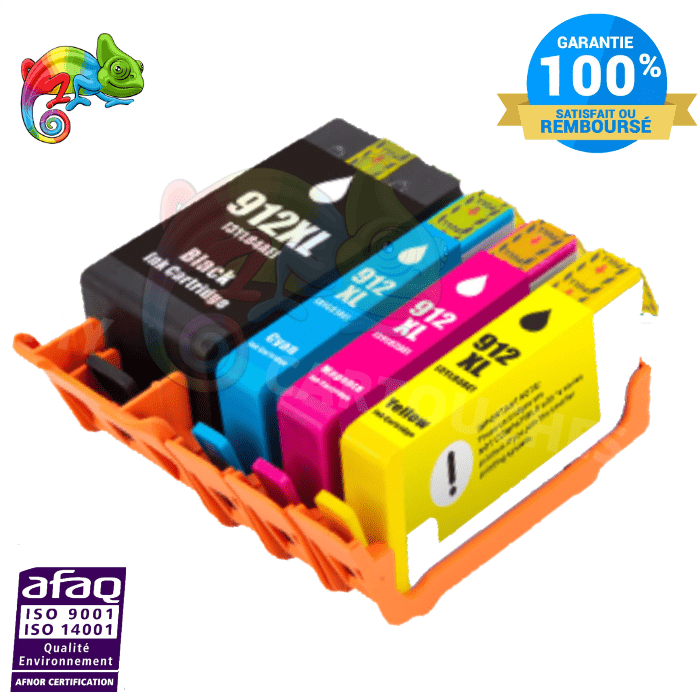 MyCartouches 🇫🇷 Jet d'encre Pack de 4 Cartouches d'encre Pour HP 912XL   Compatible HP ( BCMY )