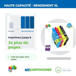 mycartouches ads Pack B/C/M/Y / C13T10H14010 Pack de 4 cartouches Epson 604 XL Compatible XP-2200 XP-3200 XP-4200