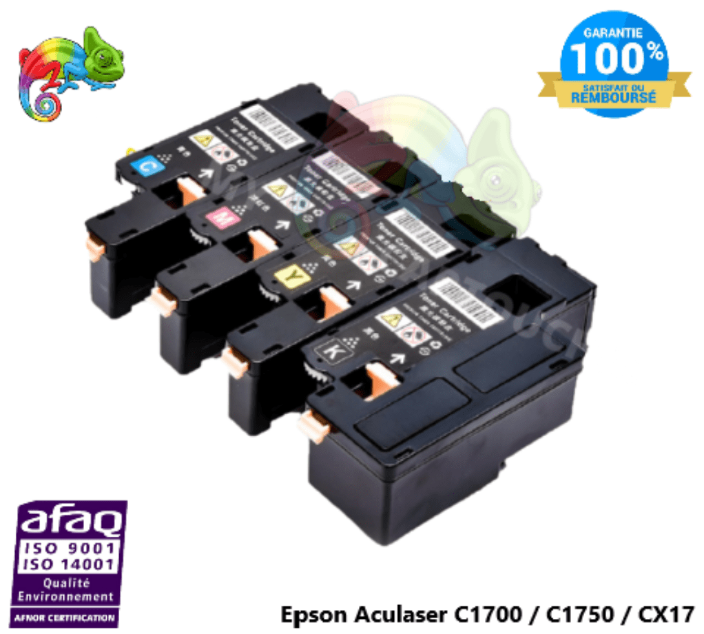 mycartouches Toner/Laser Pack de 4 Toner lasers Epson Aculaser C1700 - CX17