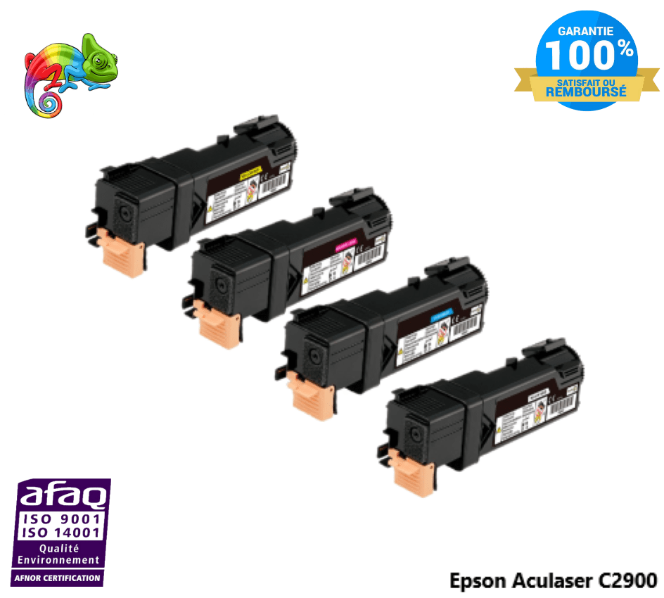 mycartouches Toner/Laser B.C.M.Y / C2900 Pack de 4 Toner lasers Epson Aculaser C2900 Compatibles