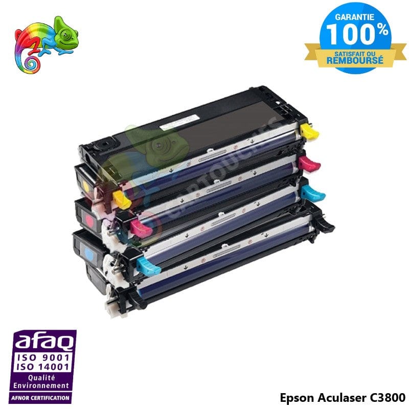 mycartouches Toner/Laser B.C.M.Y / C3800 Pack de 4 Toner lasers Epson Aculaser C3800 Compatibles