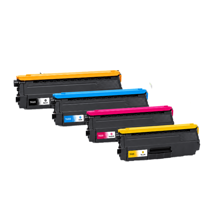 Pack 4 toners Brother TN-325 compatibles noir, cyan, magenta, jaune – vue 2