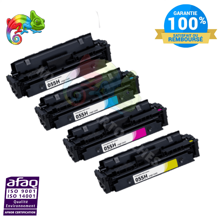 mycartouches Pack B/C/M/Y Pack De 4 Toners Compatibles Canon 055H (PLC055HX4)