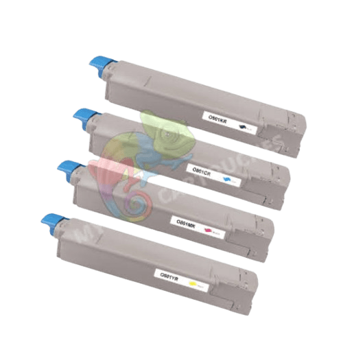 mycartouches Toner/Laser B.C.M.Y / OKI C 801 Pack de 4 Toners Laser Compatible Pour  OKI C 801 / C 821
