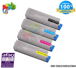 mycartouches Toner/Laser Pack de 4 Toners Laser Compatible Pour  OKI C823, C833, C843