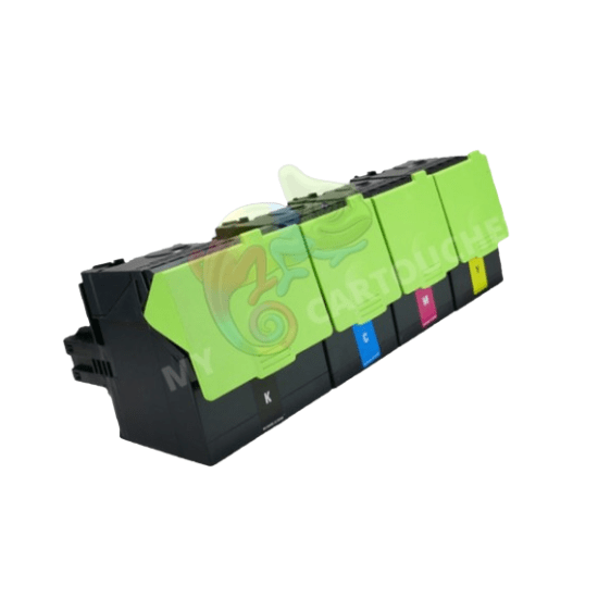 MyCartouches Toner/Laser B.C.M.Y / NOIR : 4000 pages / C.M.Y : 3000 pages / 802H/ 80C2H Pack de 4 Toners  Lexmark pour CX410 / CX510 compatible 80C2H0 / 80C2HE / 802H