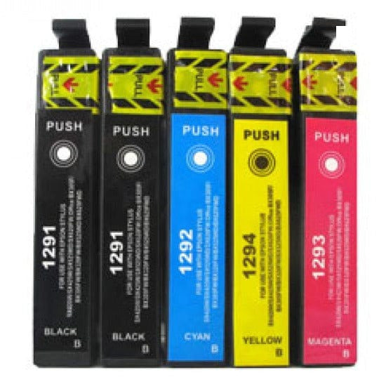 mycartouches Pack B/C/M/Y Pack 5 Cartouches Epson T1295: WorkForce WF-3520DWF, SX525WD