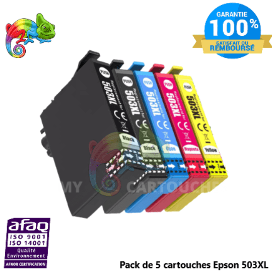 mycartouches Jet d'encre Pack de 5 cartouches d'encre  Epson 503 XL ( Piments ) Compatible