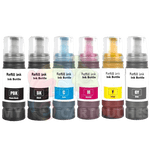 mycartouches eco-tank BK.PBK.C.M.Y.GY / 70 ML / T114 Pack de 6  Flacon d'encre Epson ECO-TANK 114 Compatible