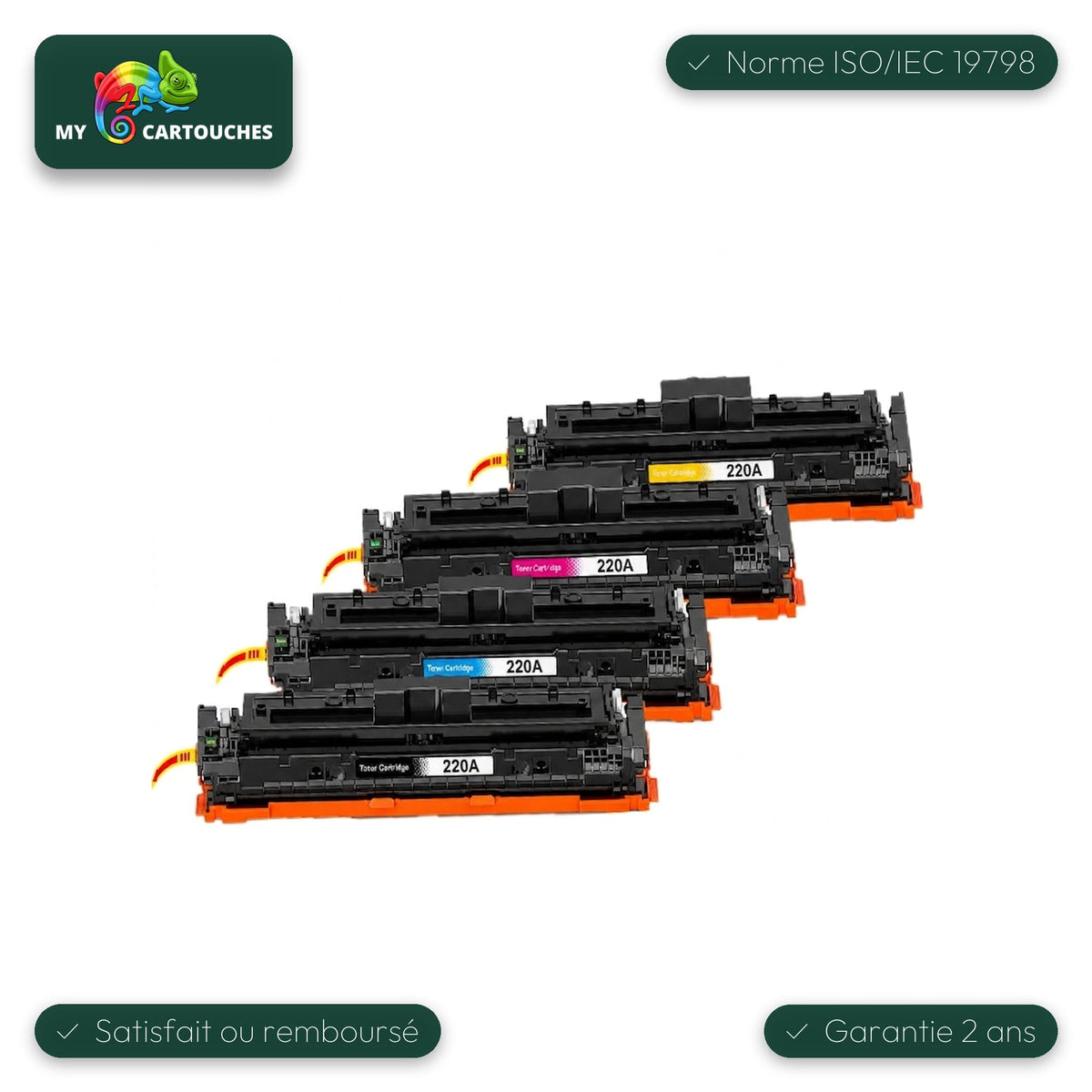 mycartouches Pack B/C/M/Y Pack 4 toners HP 220A compatibles noir, cyan, magenta, jaune — CLJ Pro 4202dn, MFP 4302dw