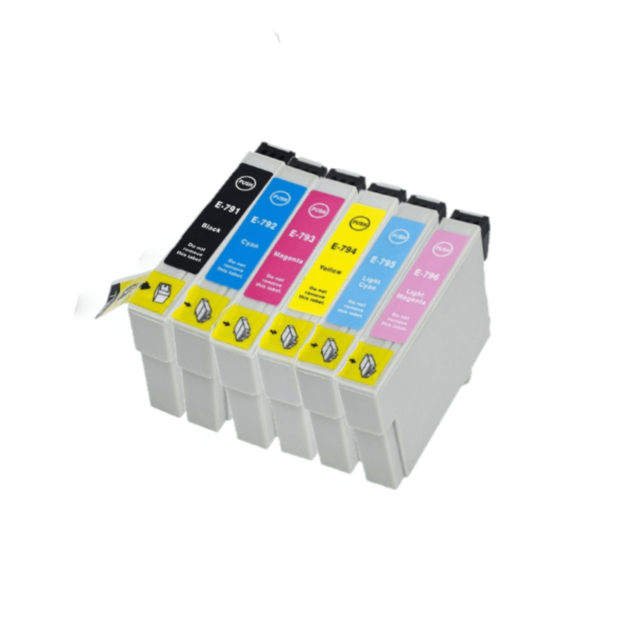 My Cartouches Jet d'encre Pack 6 Couleurs / Pack / PACK-COMP-T0797-6C Pack x 6 Jet d'encre Équivalent Epson T0797