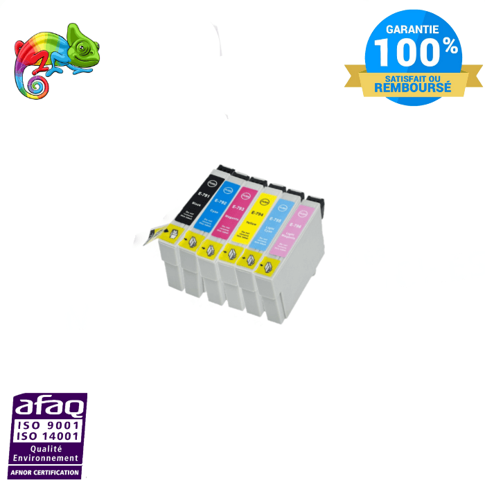 My Cartouches Jet d'encre Pack 6 Couleurs / Pack / PACK-COMP-T0797-6C Pack x 6 Jet d'encre Équivalent Epson T0797