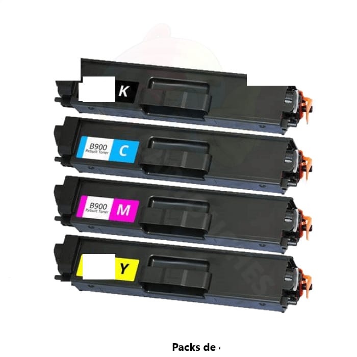 mycartouches Toner/Laser B.C.M.Y / 6 000 Pages / TN900 Packs de 4 Toners Brother TN 900  Brother ( MFC-L 9500 Series ..... )  Compatible