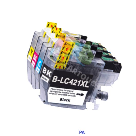 mycartouches Jet d'encre Pack 4 Cartouches Brother LC-421 XL Noir Cyan Magenta Jaune — DCP-J1050DW, MFC-J1010DW