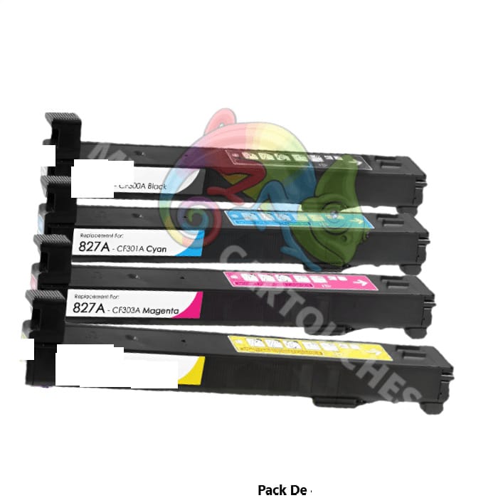 mycartouches ads Toner/Laser B/C/M/Y / Couleur : 32 000 Pages / CF301A Pack 4 Toners HP 827A BCMY — Color LaserJet Enterprise M880z, M855