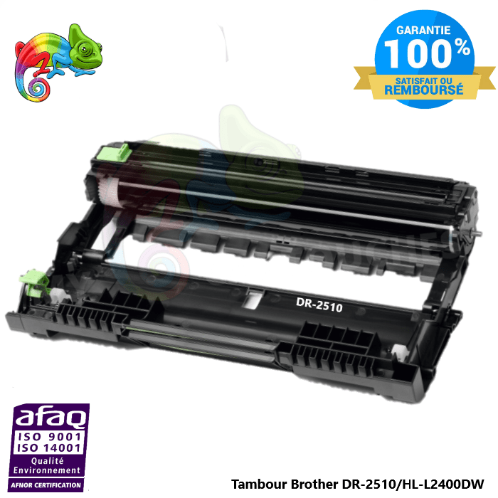 mycartouches Tambours Black / 15 000 Pages / TN-2510 Tambour (DRUM) Pour Brother DR-2510 Noir  compatible ( DCP-L 2620 DW...)