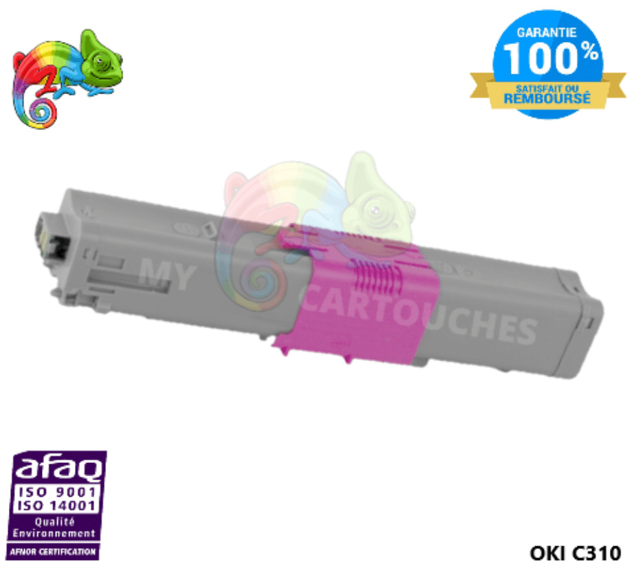 mycartouches Toner/Laser Magenta / 2000 pages / LOC310M Toner Compatible  Pour OKI C 310 Magenta ( 44469705 )