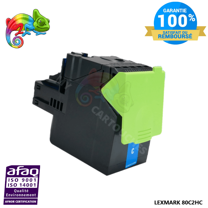 mycartouches Toner/Laser Cyan / 3 000 Pages / 802HC/ 80C2HC Toner Cyan Lexmark pour CX410 / CX510 compatible 80C2HC0 / 80C2HCE / 802HC
