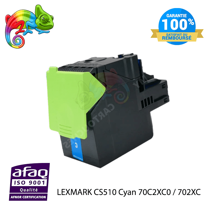 MyCartouches Toner/Laser Cyan / 4000 pages / 70C2XC0 Toner laser compatible avec Lexmark CS510 702XC Cyan