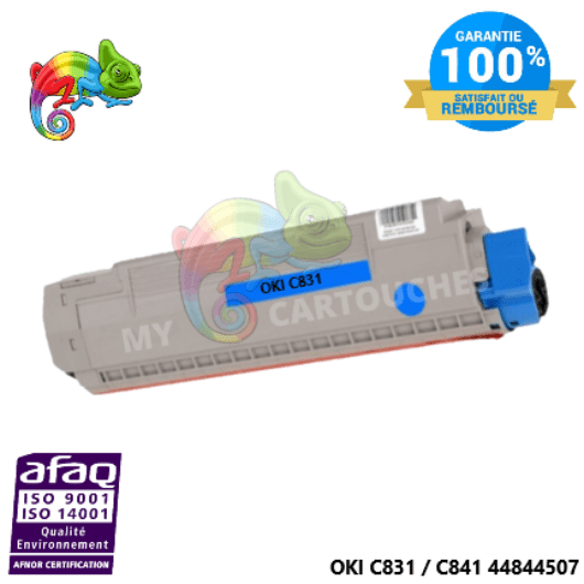 mycartouches Toner/Laser Toner Laser Cyan Compatible Pour  OKI C 831 / C 841  ( 44844507 )