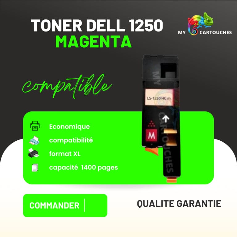 mycartouches Toner/Laser Toner Laser DELL 1250 Magenta toner laser  DELL 1250  Compatible