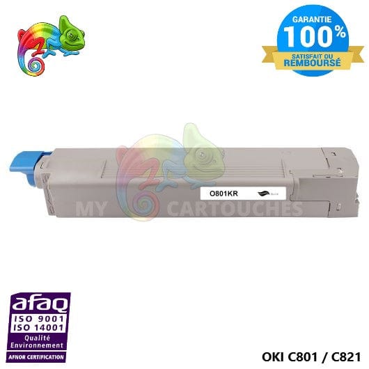 mycartouches Toner/Laser Toner Laser Noir Compatible Pour  OKI C 801/ C 821  ( 44643004 )
