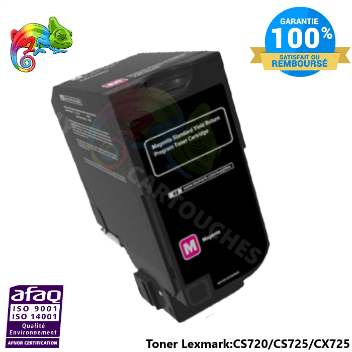 MyCartouches 🇫🇷 Toner/Laser Magenta / 7 000 Pages / 74C2SM0 Toner Magenta Laser Compatible pour Lexmark CS720 / CS725 / CX725 ( 74C2SM0 )