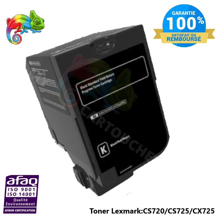 MyCartouches 🇫🇷 Toner/Laser Black / 7 000 Pages / 74C2SK0 Toner Noir 74C2SK0 Compatible pour Lexmark CS720 / CS725 / CX725
