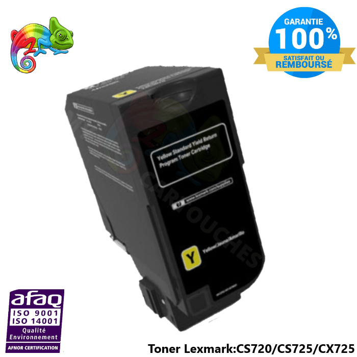 MyCartouches 🇫🇷 Toner/Laser Yellow / 7 000 Pages / 74C2SY0 Toner Yellow Laser Compatible pour Lexmark CS720 / CS725 / CX725 ( 74C2SY0 )