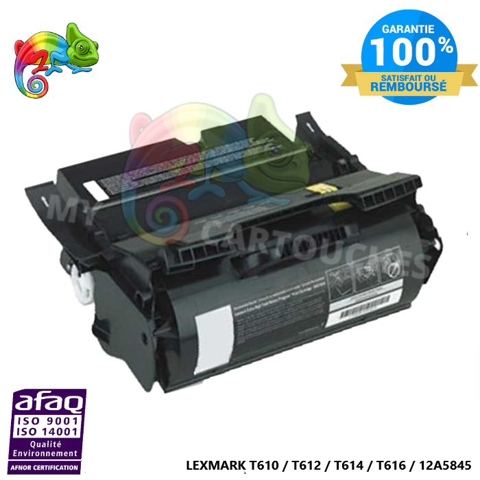 Cartouche de Toner Toner laser compatible avec Lexmark T610 12A5845 Noir - Compatible & Économique