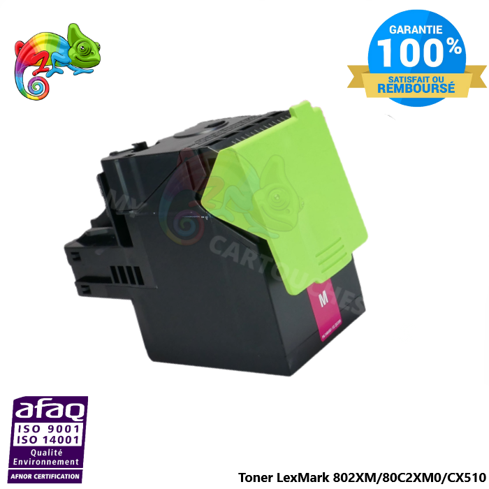 Cartouche de Toner Toner laser compatible avec Lexmark 802XM, référence 80C2XM0 - Magenta - Compatible & Économique