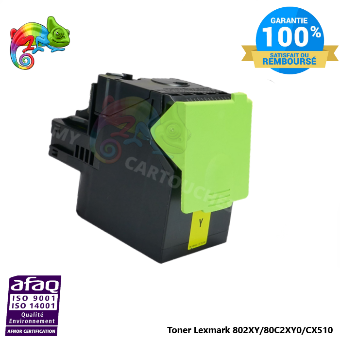 Cartouche de Toner Toner laser compatible avec Lexmark 802XY 80C2XY0 Jaune - Compatible & Économique