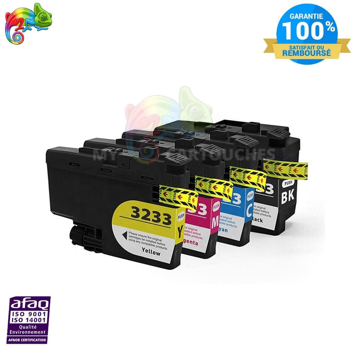 mycartouches Pack B/C/M/Y / BK 3000pages / CL 1500pages / C8B3233 /  LC3233 Cartouche D'encre BROTHER LC-3233 bk/cl Brother LC-3233 Pack de 4 Cartouches Compatibles