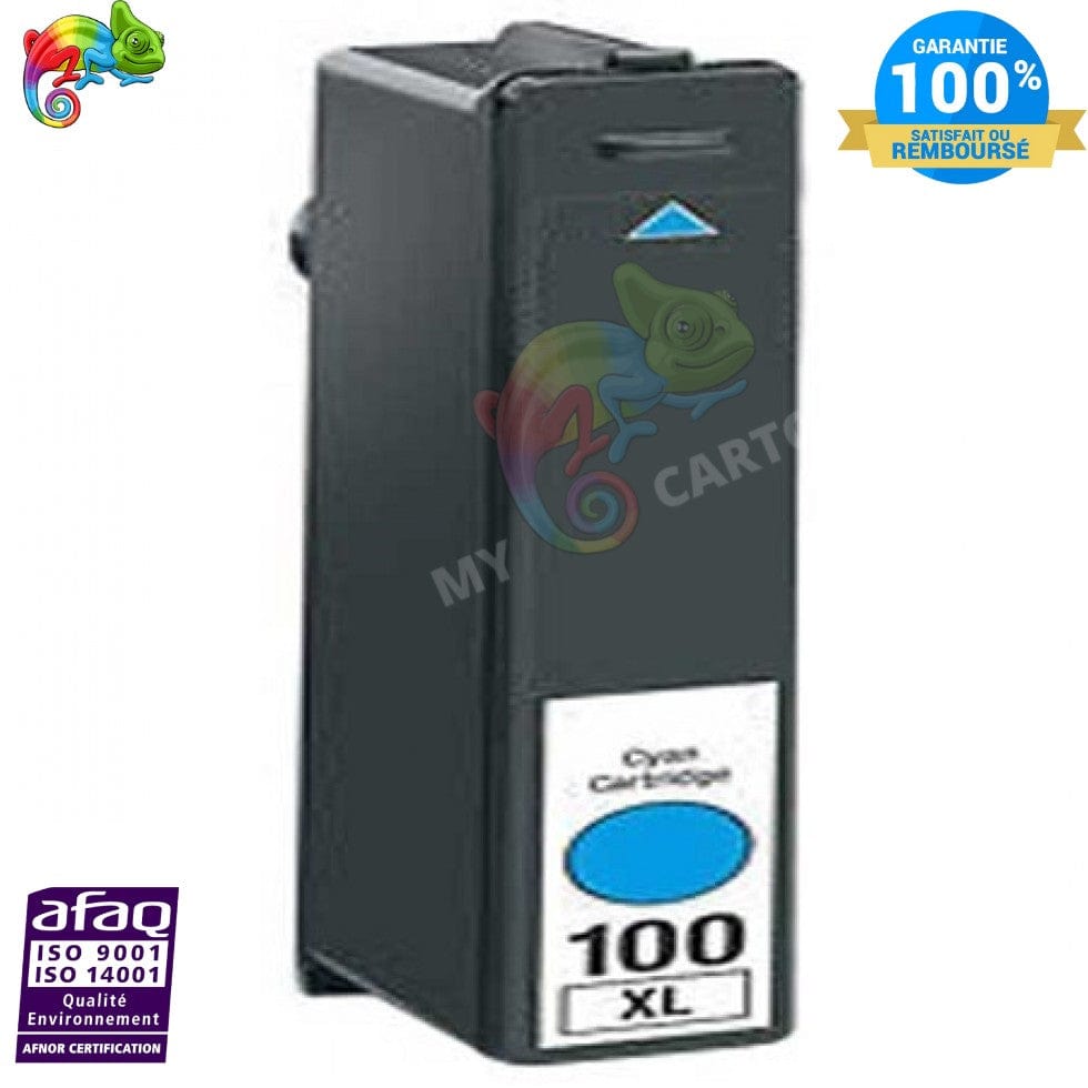 MyCartouches Jet d'encre Cyan / 12.5 ML / 600 pages / C8L100CXL /  0014N1069E Cartouche D'encre Lexmark 100 XL Cyan Lexmark 100  Compatible
