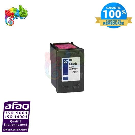 mycartouches ads Jet d'encre Black / 220 PAGES / H27BK Cartouche Remanufacturée HP 27 Black