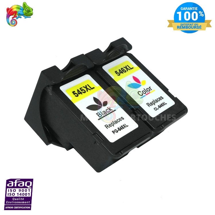 mycartouches Pack Compatible Canon PG-545XL / CL-546XL - Pack Noir et couleurs - Niveau d'encre