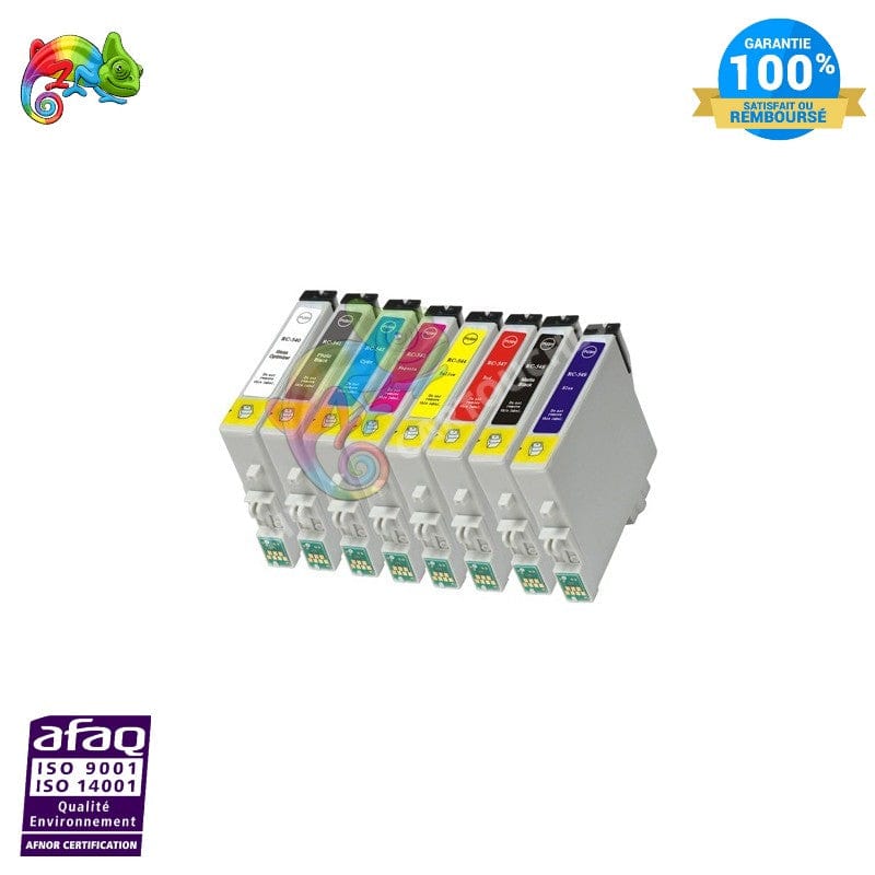 mycartouches Jet d'encre Bk.C.M.Y / Epson (Grenouille) Pack de 8 Cartouches Epson ( Grenouille )