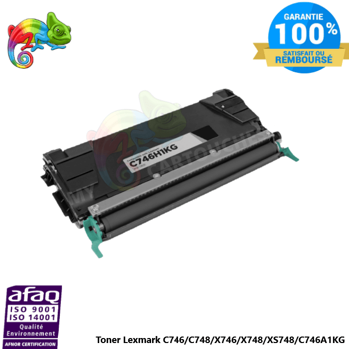 MyCartouches Toner/Laser Black / 12000 pages / C746HIKG Toner laser compatible avec Lexmark C746, référence C746HIKG – Noir