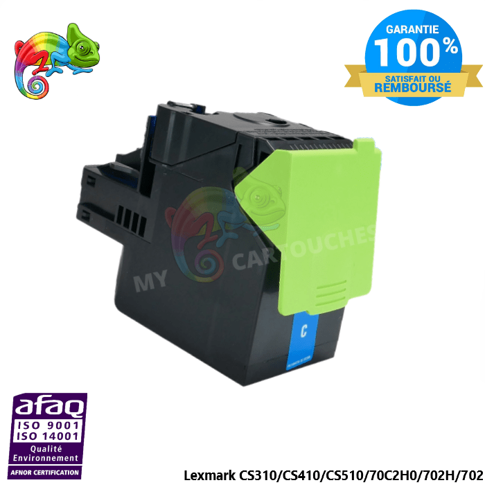 MyCartouches Toner/Laser Cyan / 3000 pages / CS310 Toner laser compatible avec Lexmark CS310 70C2HC0 cyan