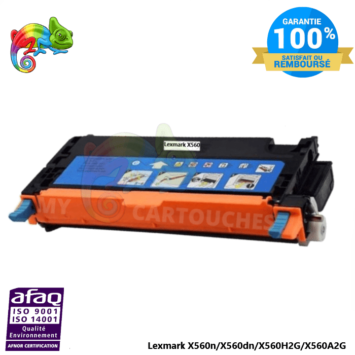 MyCartouches Toner/Laser Cyan / 10000 pages / OX560H2CG Toner laser compatible avec Lexmark X560 OX560H2CG Cyan