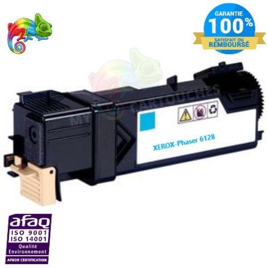 mycartouches Toner/Laser cyan / 2 500 pages / 6128C, 106R01455, toner laser Xerox 6128 cyan compatible