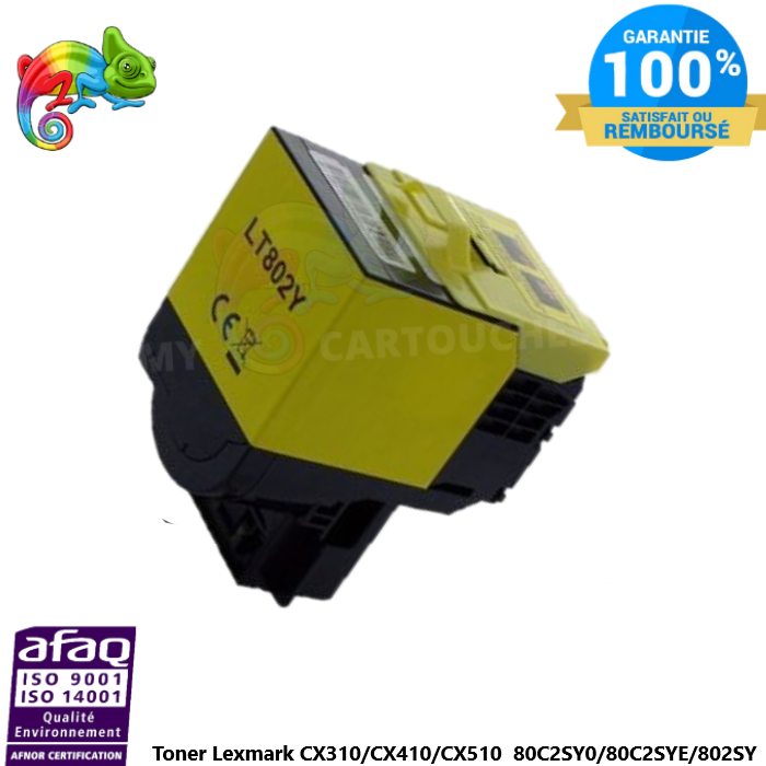 Cartouche de Toner Toner laser compatible avec Lexmark 802SY 80C2SY0 Jaune - Compatible & Économique